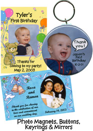 Photo Magnets, Buttons, Keyrings & Mirrors