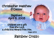 Rainbow Cross Christening Magnet