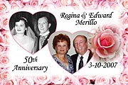 Pink Rose Anniversary Magnets