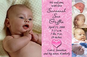 5-Photos Photo Birth Announcement