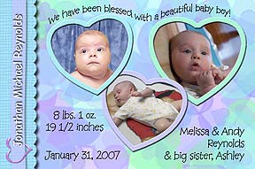 Baby Hearts Photo Birth Announcement
