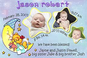 Baby Star Photo Birth Announcement