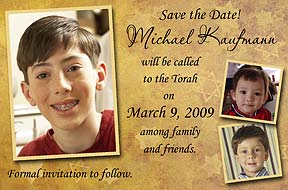  Bar Mitzvah Gold Star Save the Date