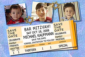  Bar Mitzvah Ticket Save the Date