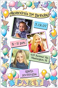 Party Photo Birthday Invitation