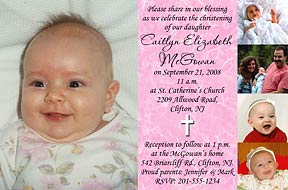 5 Photos Christening Invitation