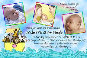 Ark Photo Christening Invitation