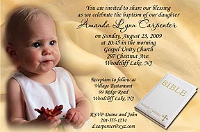 White Bible Christening Invitation