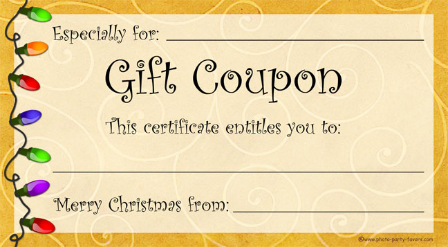 Make your own gift certificate free printable