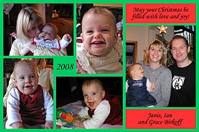 Red & Green Photo Christmas Cards with Multiple Photos