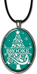 Split Monogram Christmas tree necklace is personalized with any name, in any spelling. Also available as a keychain.