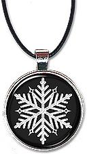 Original art Christmas Winter Snowflake necklace pendant or keychain is perfect for the holiday season and all winter long.