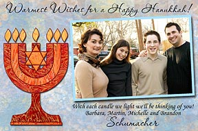 Menorah Hanukkah Photo Card