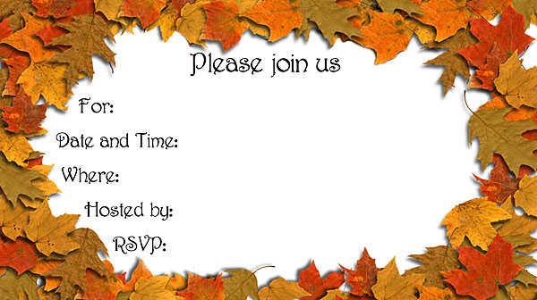 Autumn Leaves Invitations Free Printable Fill In Invitations For A 