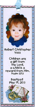 God's Love Photo Bookmark Favors for a christening, baptism or dedication.
