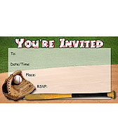 Baseball Free Printable Fill-In Invitations
