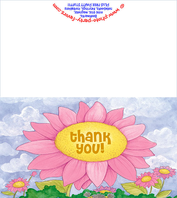 Big Flower Free Printable Thank You Card