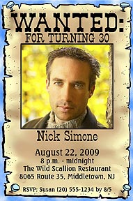 Wanted Poster Photo Birthday Invitation