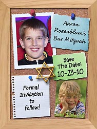 Bulletin Board Bar Mitzvah Photo Magnets