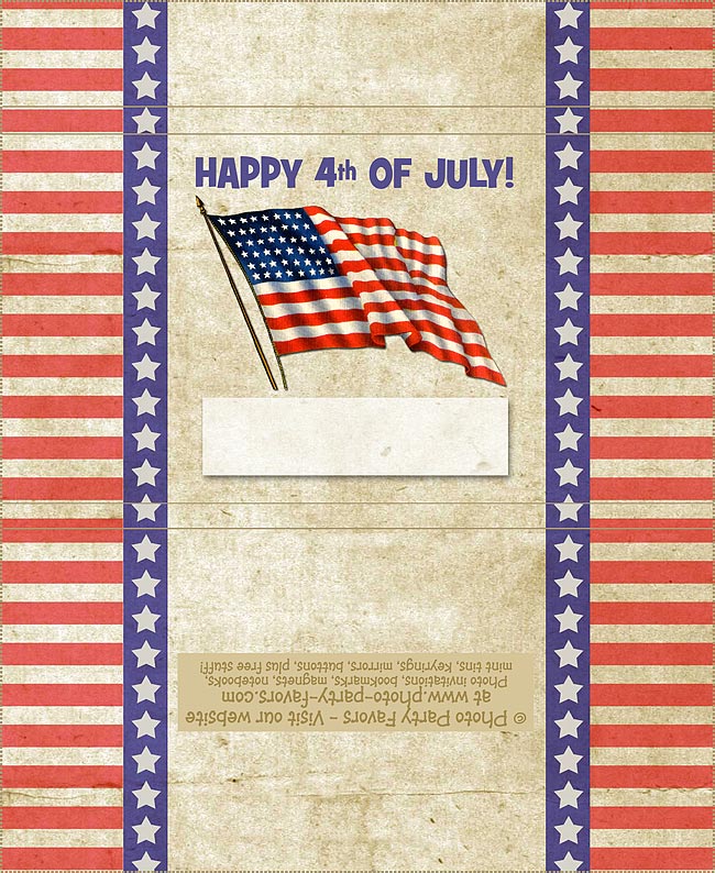 4th of July Free Printable Candy Bar Wrapper, ready to personalize.