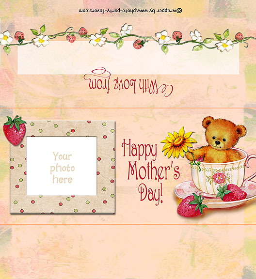 Teddy Bear Free Printable 1.55 oz. Photo Candy Bar Wrapper, ready to personalize with your  message.