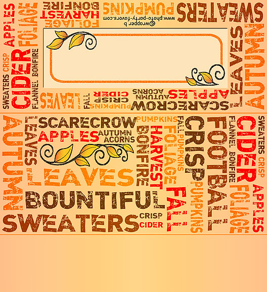 Free Printable Autumn Subway Art Candy Bar Wrapper, ready to personalize with your  message.