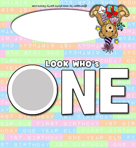 Free Printable Look Who's One Candy Bar Wrapper, ready to personalize with your photo and message.