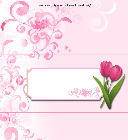 Spring Tulips Free Printable 1.55 oz. Candy Bar Wrapper, ready to personalize with your  message.
