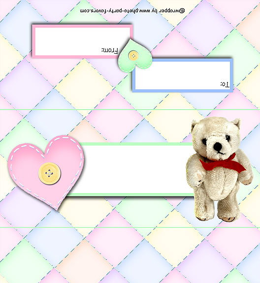 Teddy Bear Free Printable Candy Bar Wrapper, ready to personalize with your  message.