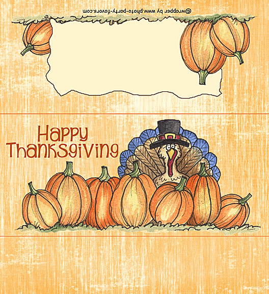Free Printable Thanksgiving Turkey Candy Bar Wrapper, ready to personalize with your  message.