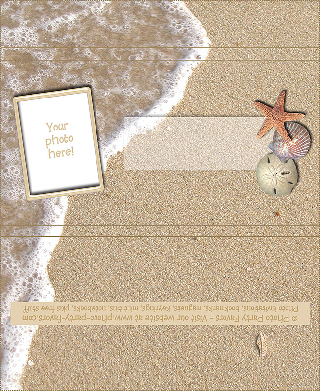 Beach Free Printable Candy Bar Wrapper, ready to personalize with your photo and message.