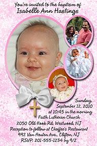 Oval Portrait Baptism Invitation