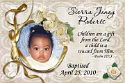White Roses Christening Magnet
