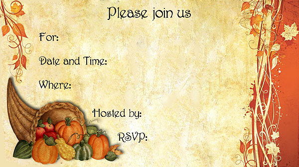 Thanksgiving Printable Invitations Free