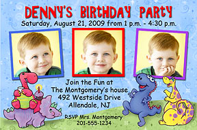 Dinosaur Party Photo Birthday Invitation
