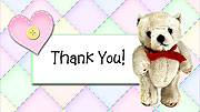 Folding Printable Baby Teddy Bear Thank You Cards