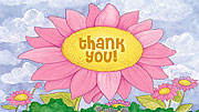 Folding Printable Flower Thank You Card