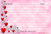 4 x 6 inch Hearts Recipe Cards