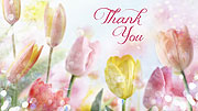 Spring Tulips Folding Printable Thank You Cards