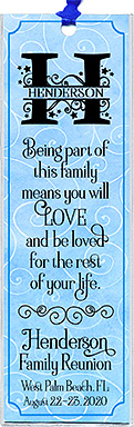 Family reunion bookmark favors in the Roots design are personalized with your family name, reunion date and location.