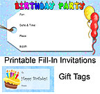 Printable Fill-In Invitations and Gift Tags