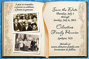 Memory Book Family Reunion Save the Date Cards