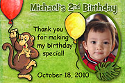 Monkey Birthday Magnet