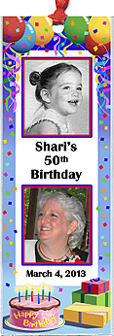 Photo Birthday Favors - These custom bookmarks feature two of your favorite photos and personalization.