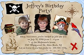 Pirate Photo Birthday Invitations