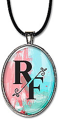 Split Initials Monogram jewelry features your first and last initial, and is available as a necklace or keychain.