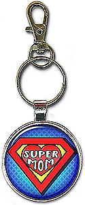 Super Mom keychain or necklace is a great gift for a mother who is a super-hero to you.