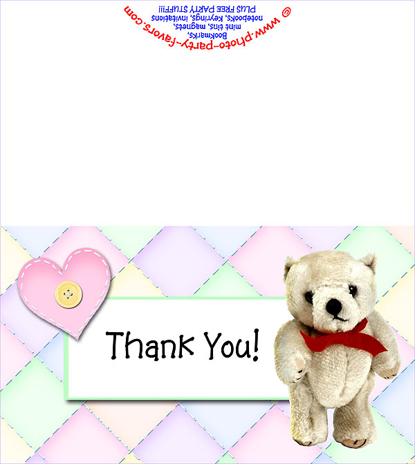 Teddy Bear Free Printable Thank You Card