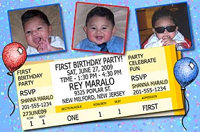 Ticket Birthday Photo Invitation