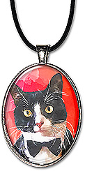 Original art bow tie watercolor cat pendant is a great gift for any cat lover, and is available as a necklace or keychain.
